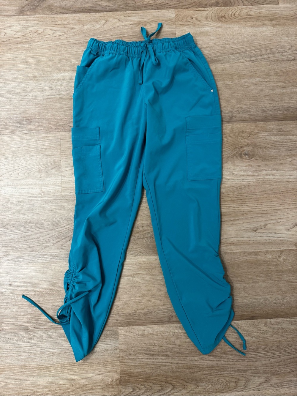 Easy Stretch Teal Elastic Waist Scrub Pants